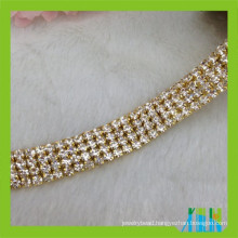 multi row rhinestone cup chain diamante cup crystal trimming for garment